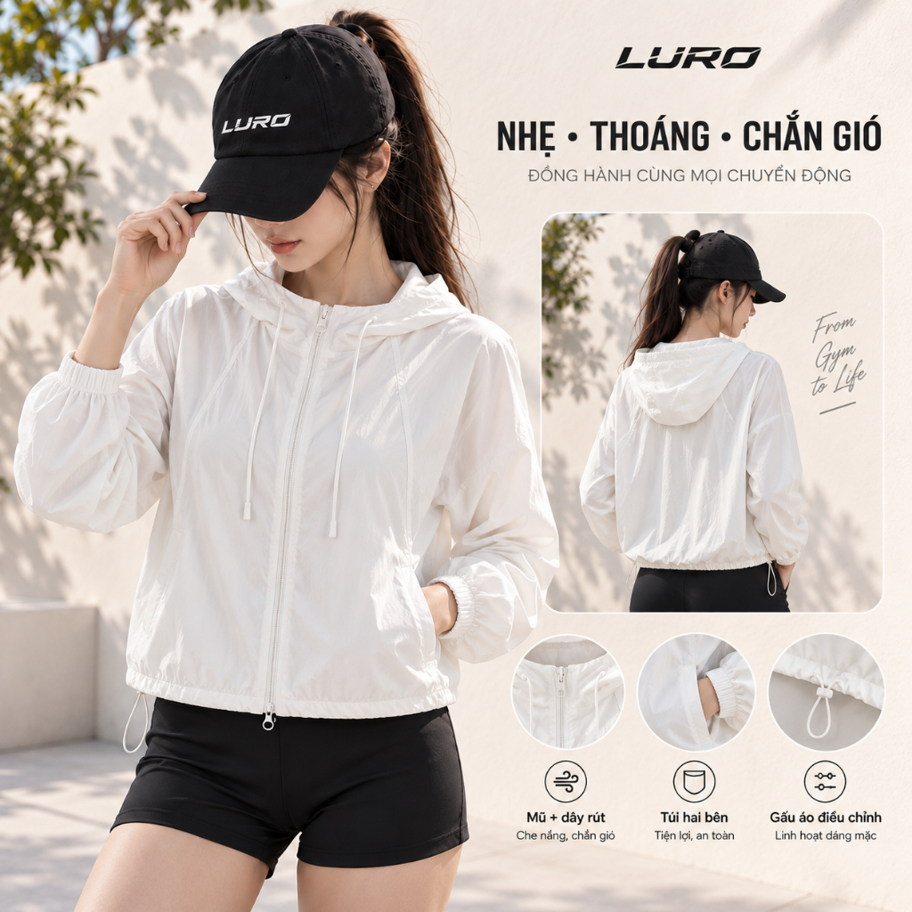 AG1 — Áo Khoác Chống Nắng Nữ 2 Lớp Có Mũ