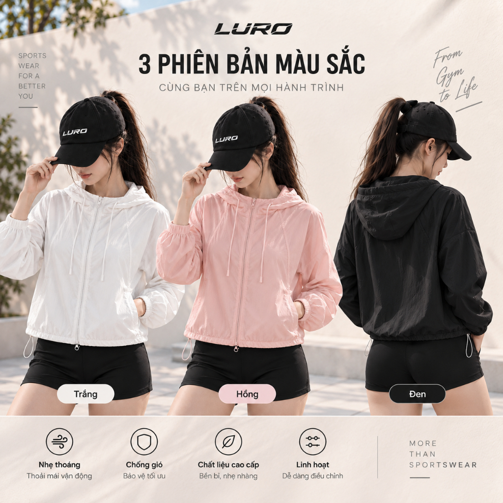 AG1 — Áo Khoác Chống Nắng Nữ 2 Lớp Có Mũ 6