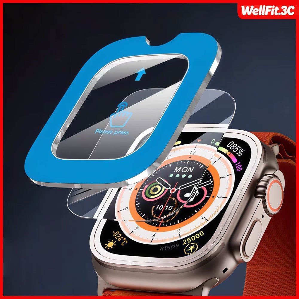 Kính cường lực Dễ dàng lắp đặt Phụ kiện dụng cụ cho IWatch Ultra 3/2 49mm Tấm bảo vệ màn hình cho iW
