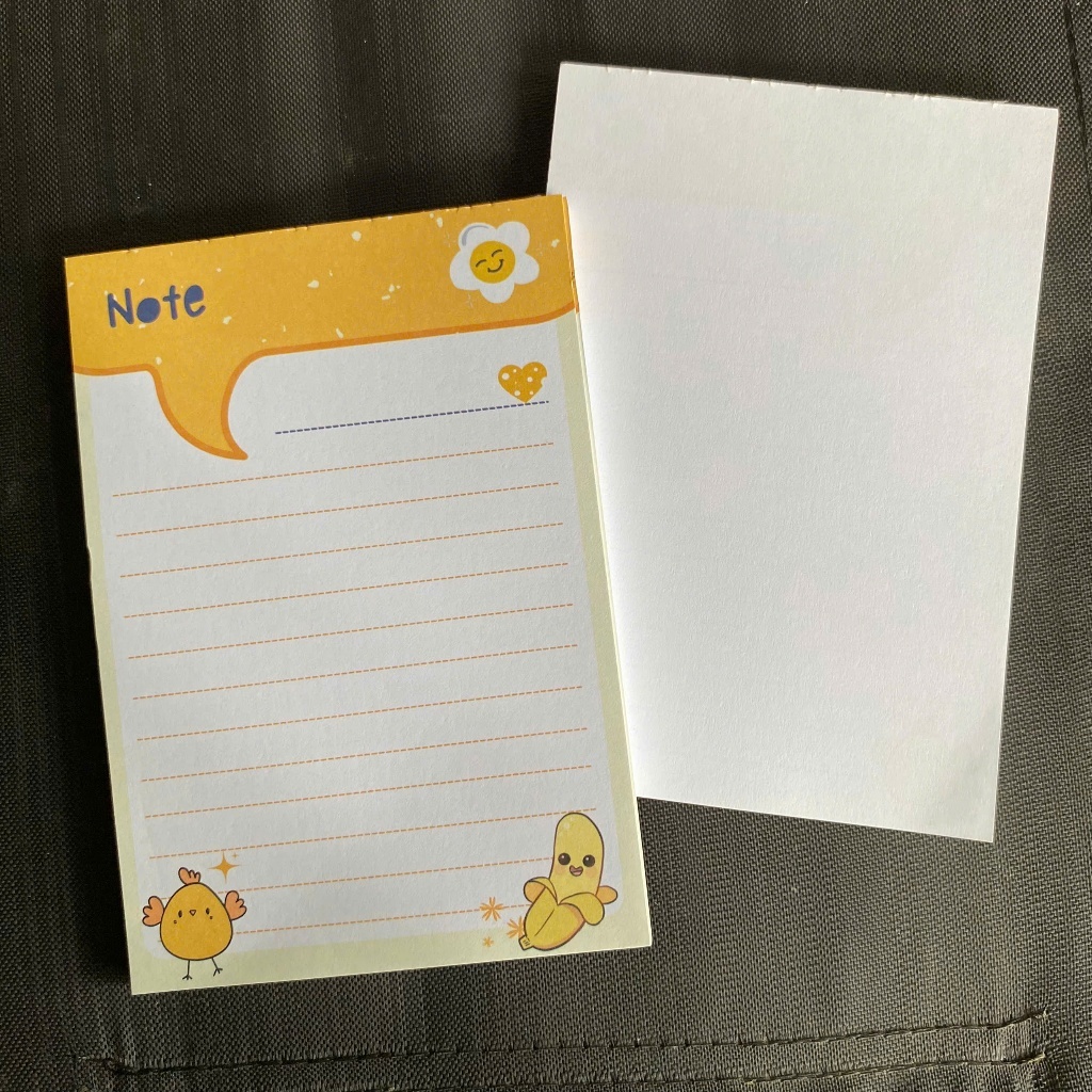 Giấy note ghi chú, lập check list kế hoạch, dễ thương KHÔNG KEO mặt sau màu cam