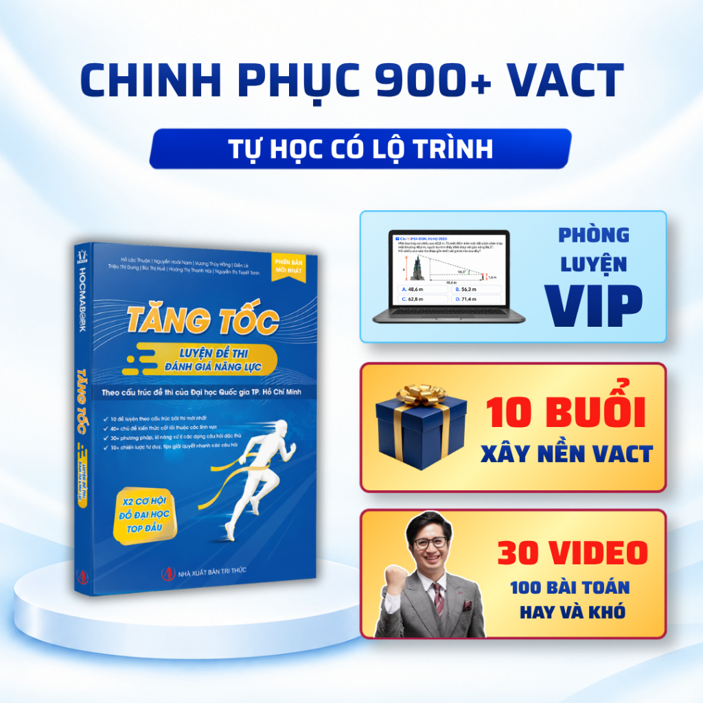 [V-ACT 2027] Sách Tăng tốc luyện đề thi Đánh giá năng lực ĐHQGTPHCM - HOCMAI