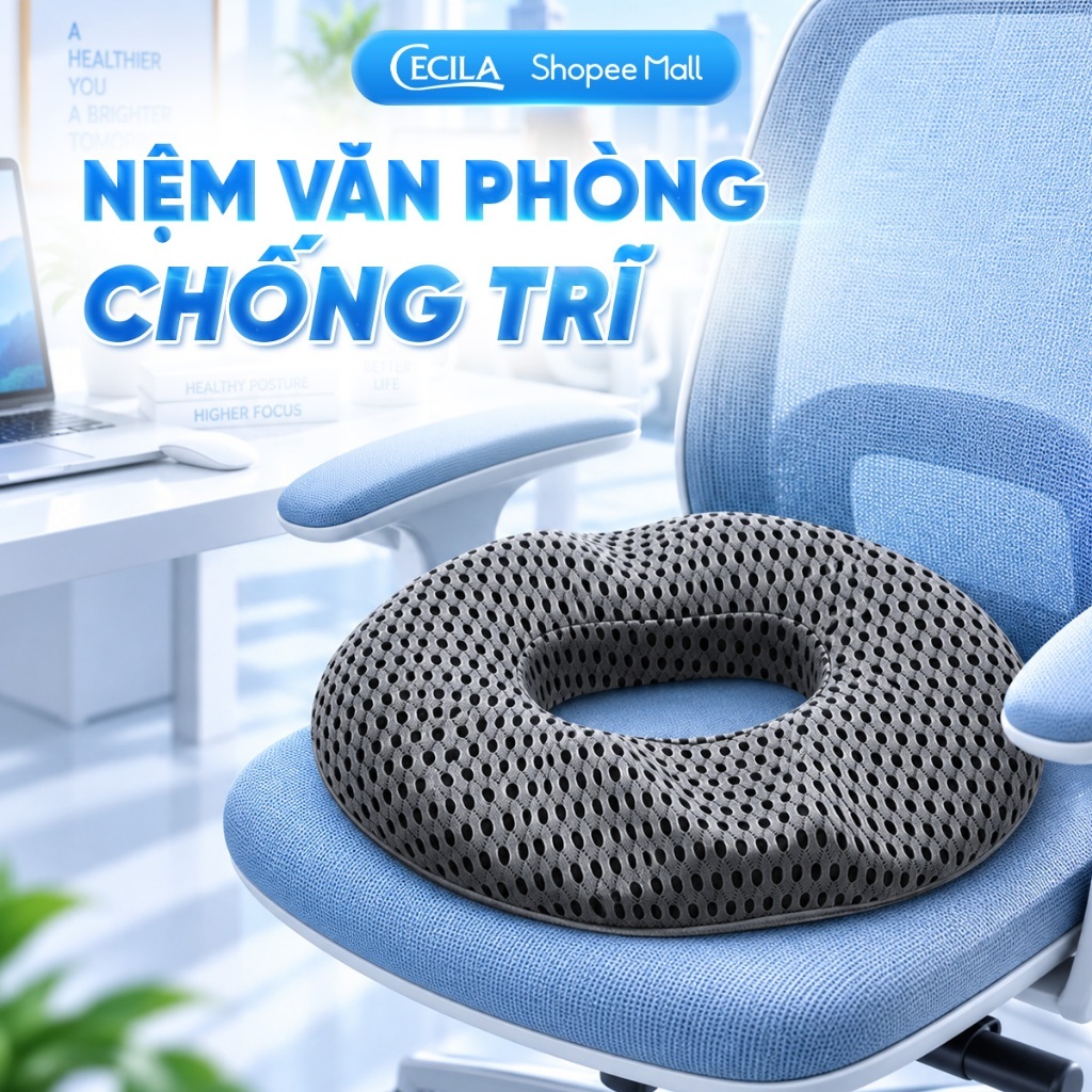 Gối lót ghế ngồi giảm ê mỏi mông, chống trĩ giảm đau xương cụt cho dân văn…