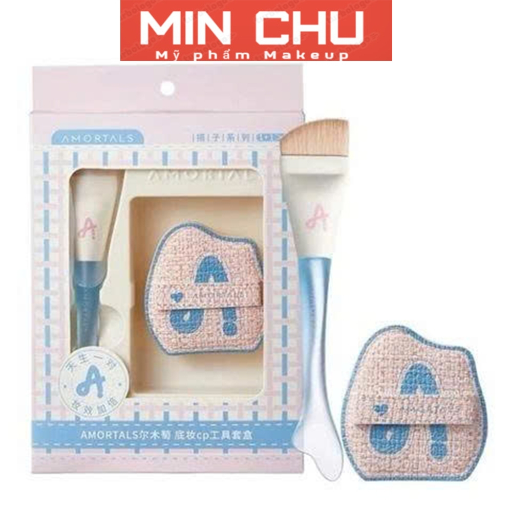 Cọ Tán Nền Tiên Cá AMORTALS, Set Cọ Kèm Mút Và Khay Dàn Nền, Bí Quyết Lớp Nền Mỏng Mịn Tự Nhiên