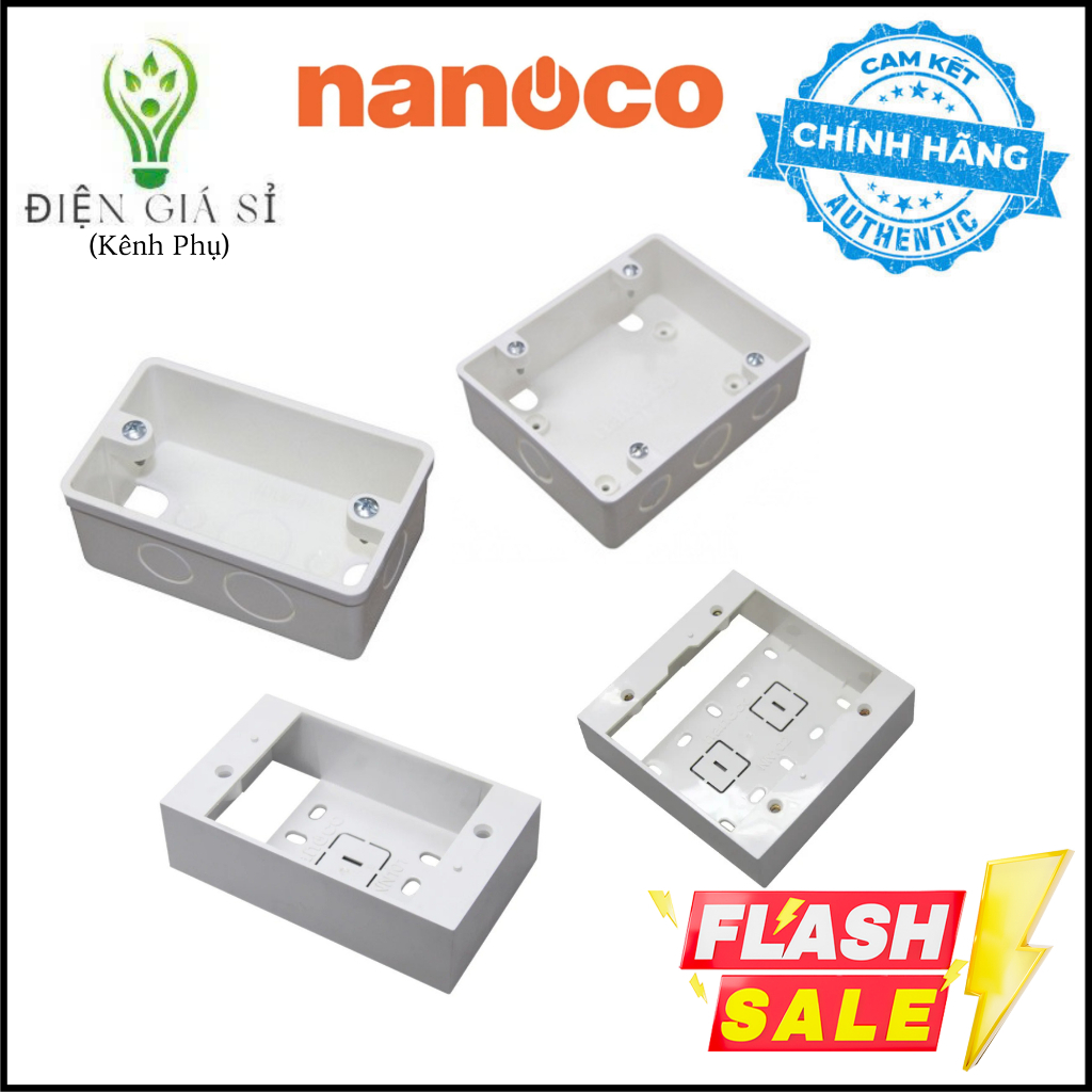 Đế Âm Đơn, Âm Đôi, Nổi Đơn, Nổi Đôi Chính Hãng Nanoco(NN101W)