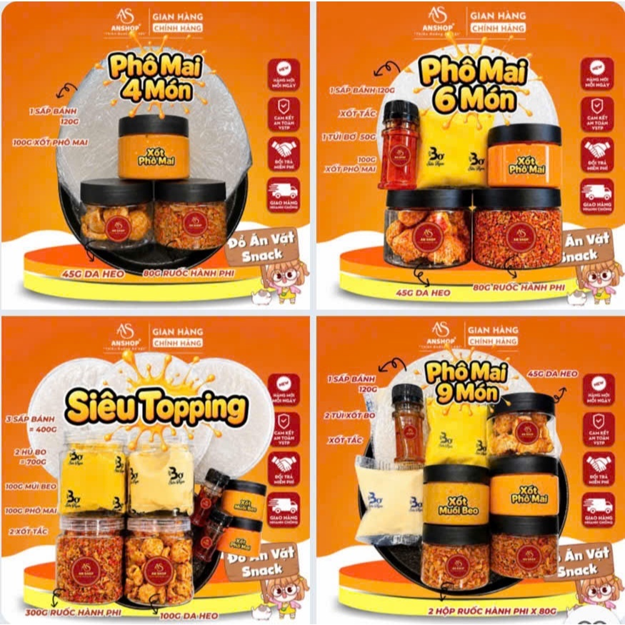 [COMBO XỐT PHÔ MAI TRỨNG MUỐI AN SHOP ] BÁNH TRÁNG AN SHOP❤️❤️❤️