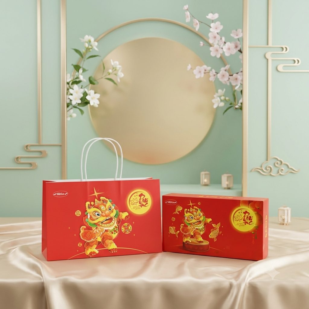 Bánh Trung Thu Bibica 2026 - Sum Họp Chính Hãng | Hộp 02 Bánh 150g | Quà Biếu Trung Thu