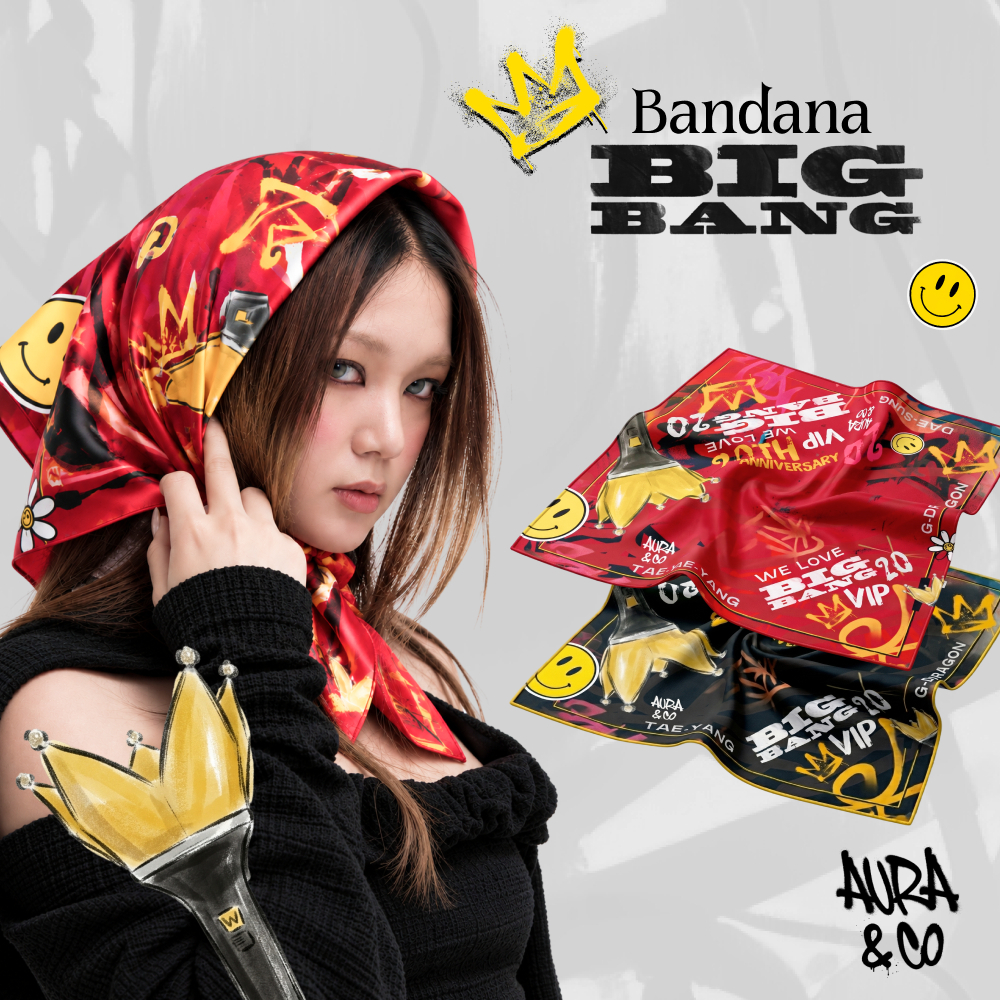 Khăn BIGBANG Concert Bandana 70x70cm | Khăn Lụa Satin BIGBANG | Khăn GD Ver 1