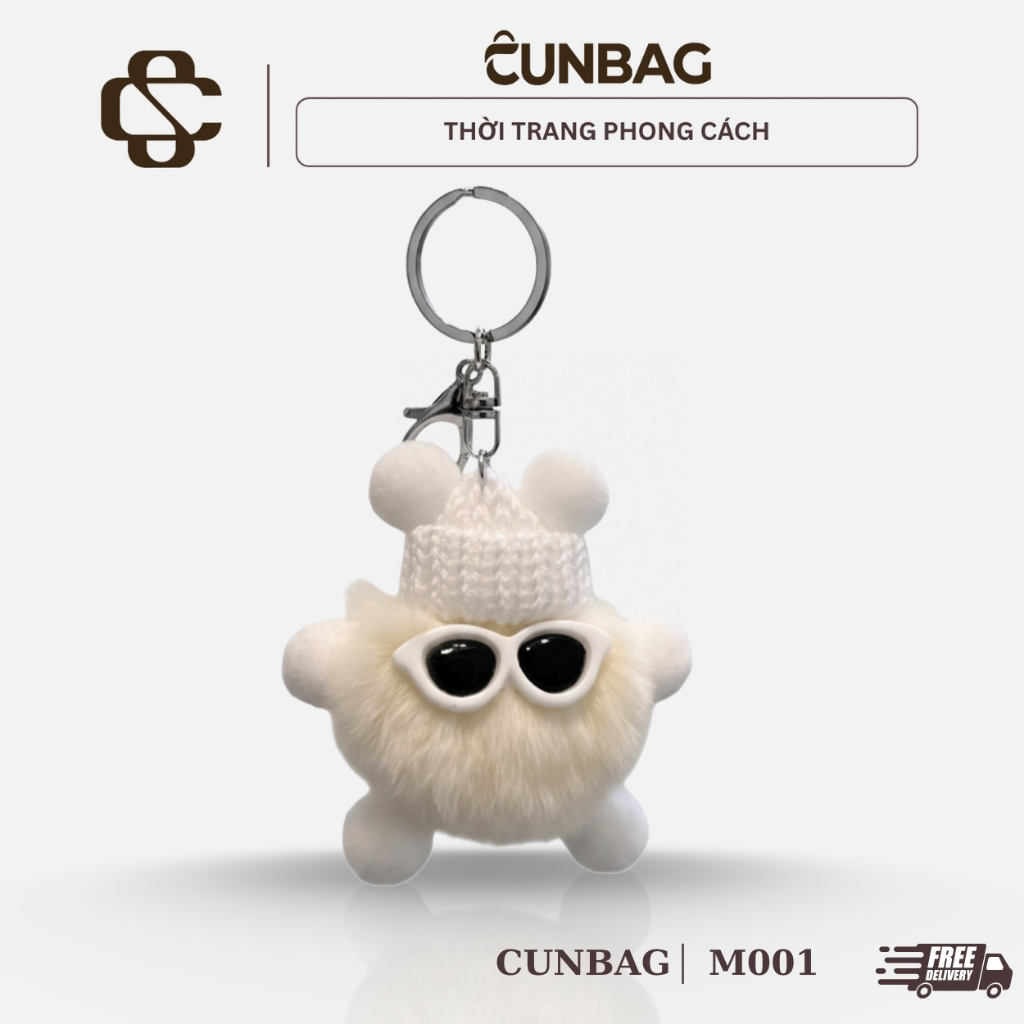 Móc Gấu Bông Lông Xù Phụ Kiện Thời Trang Cunstore M001