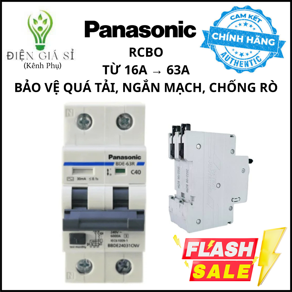 Cầu Dao Chống Giật RCBO Từ 16A Đến 63A(BBDE24031CNV) Chính Hãng Panasonic