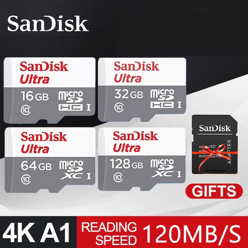 Thẻ nhớ Micro SandiskA1 Ultra 32GB 64GB 128GB SDSQUNR-032G-064G - 128GB-GN3MN - Bảo hành 60 tháng
