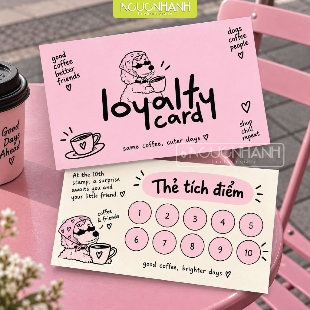 In Thẻ Tích Điểm Cute, Name Card, Card Visit theo yêu cầu, Incucnhanh