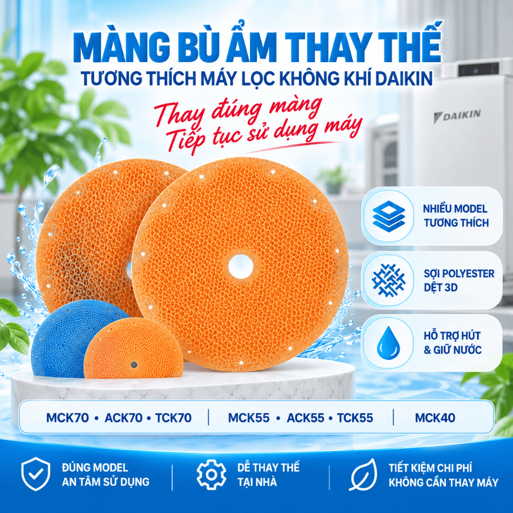 MÀNG BÙ ẨM THAY THẾ TƯƠNG THÍCH MÁY LỌC KHÔNG KHÍ DAIKIN MCK70 / ACK70 / TCK70 / MCK55 / ACK55 / TCK