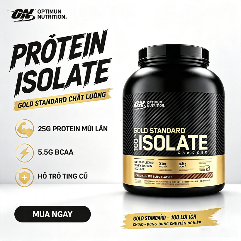 Whey Protein Isolate ON Gold Standard Bột protein gym hấp thu nhanh ít đường vị Chocolate Bliss