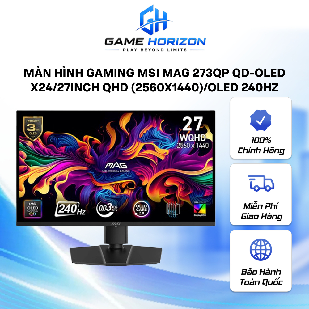 Màn hình Gaming MSI MAG 273QP QD-OLED X24/27inch QHD (2560x1440)/OLED 240Hz
