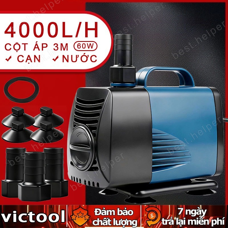 Máy bơm chìm bể cá Bơm chìm mini - 60W Nước Hồ Cá,Hút Cặn,Thay Nước Bơm Hòn Non Bộ