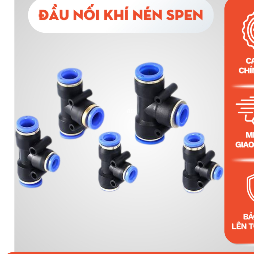 Đầu Nối Khí Nén SNS SPEN, Fitting Ghép Nối Dây Dẫn Khí Nén, Chất Liệu Nhựa