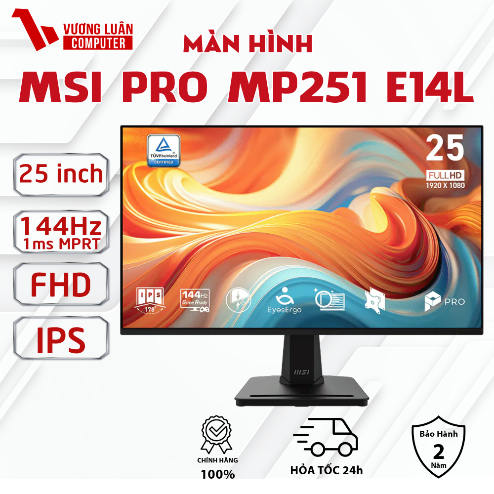 Màn hình máy tính MSI PRO MP251 E14L 144Hz IPS Có bảo vệ mắt - Hàng Chính Hãng