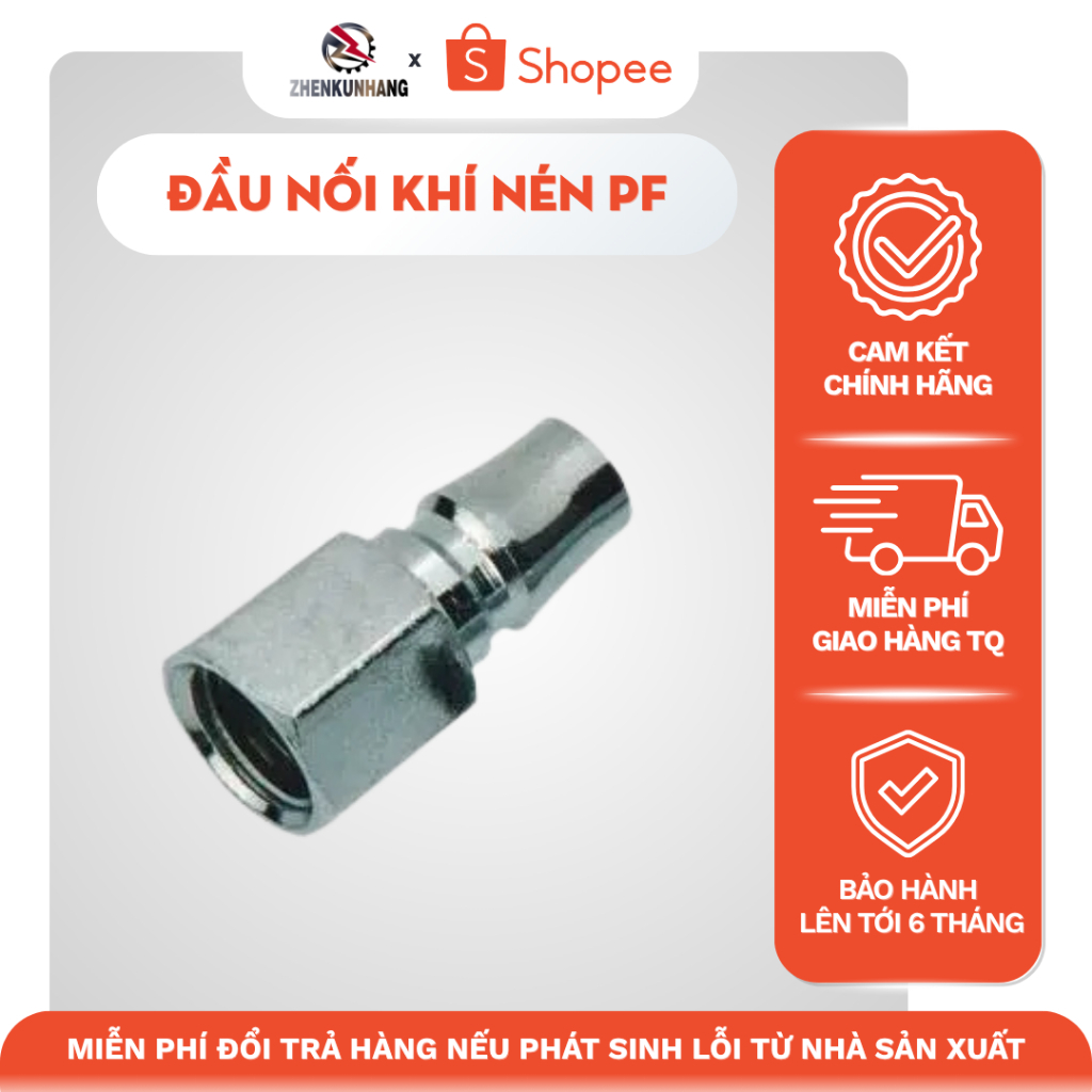 Đầu Nối Khí Nén SNS PF-40, Fitting Ghép Nối Dây Dẫn Khí Nén, Chất Liệu Thép Carbon
