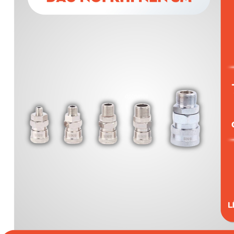 Đầu Nối Khí Nén SNS SM-20, Fitting Ghép Nối Dây Dẫn Khí Nén, Chất Liệu Thép Carbon
