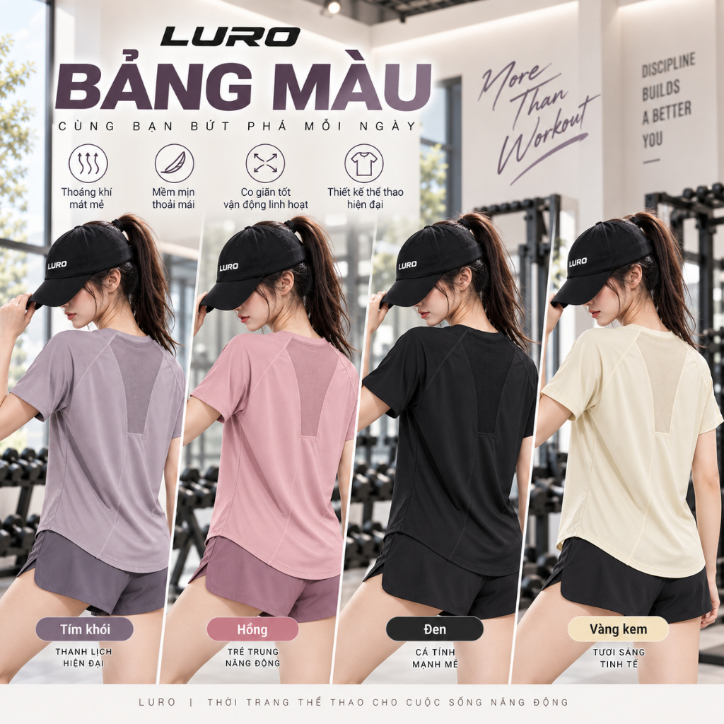 A18N — Áo thể thao nữ phom rộng phối lưới 5