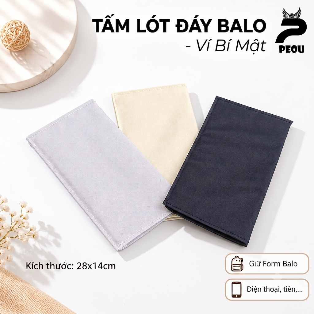 Tấm lót đáy Balo - Giữ form, chống chảy xệ Balo, có ngăn đựng bí mật