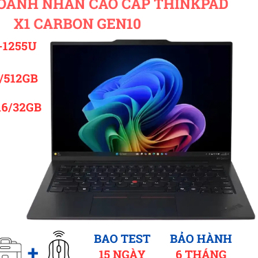 Lenovo ThinkPad X1 Carbon Gen 10 Core I7 RAM 16GB SSD 512GB 14" FHD Laptop Doanh Nhân Cao Cấp