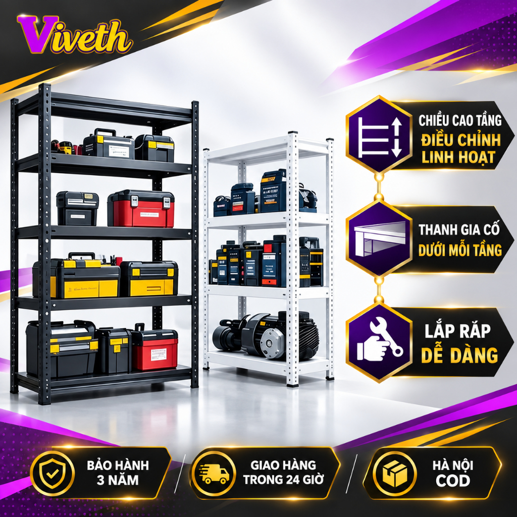 【Hà Nội giao nhanh】Kệ sắt đa năng  Kệ Sắt V Lỗ Nhiều Tầng Toàn Sắt Chịu Lực Cao Đựng Đồ Gọn Gàng Dễ 