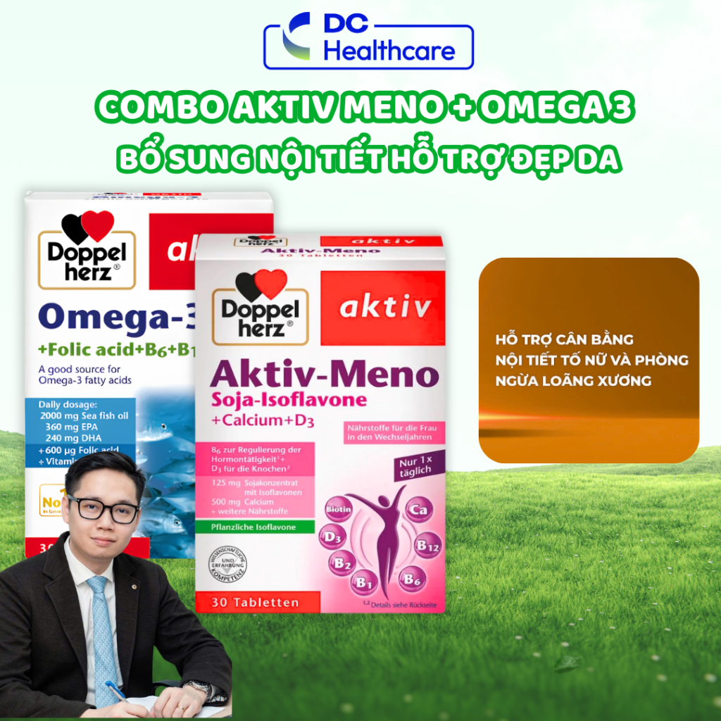 COMBO HỘP Aktiv Meno Doppelherz + Omega 3 DoppelHerz