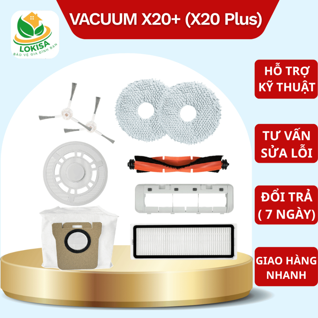 Phụ kiện robot hút bụi lau nhà Vacuum X20+ (X20 Plus) - Phụ kiện robot hút bụi Vacuum X20+ | Chổi ro