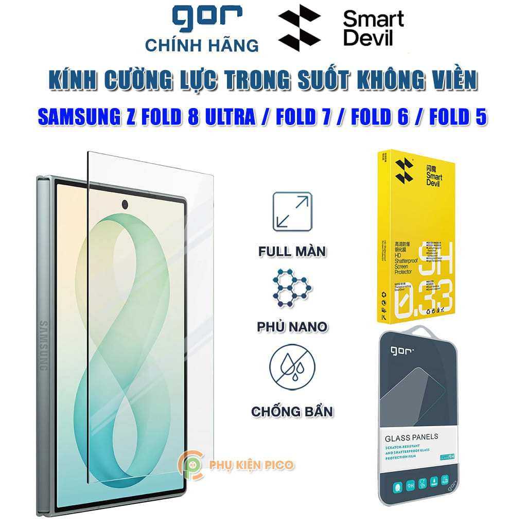 Kính cường lực Samsung Galaxy Z Fold 8 Ultra / Fold 7 / Fold 6 / Fold 5 / Fold 4 full màn hình phụ h