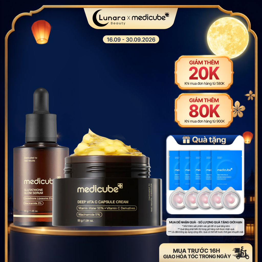 Set Sáng Da, Mờ Thâm medicube (Serum Glutathione+ Vita C Capsule Cream) [𝐏𝟎𝟎𝟎𝟕𝟓, 𝐏𝟎𝟎𝟎𝟖𝟐]