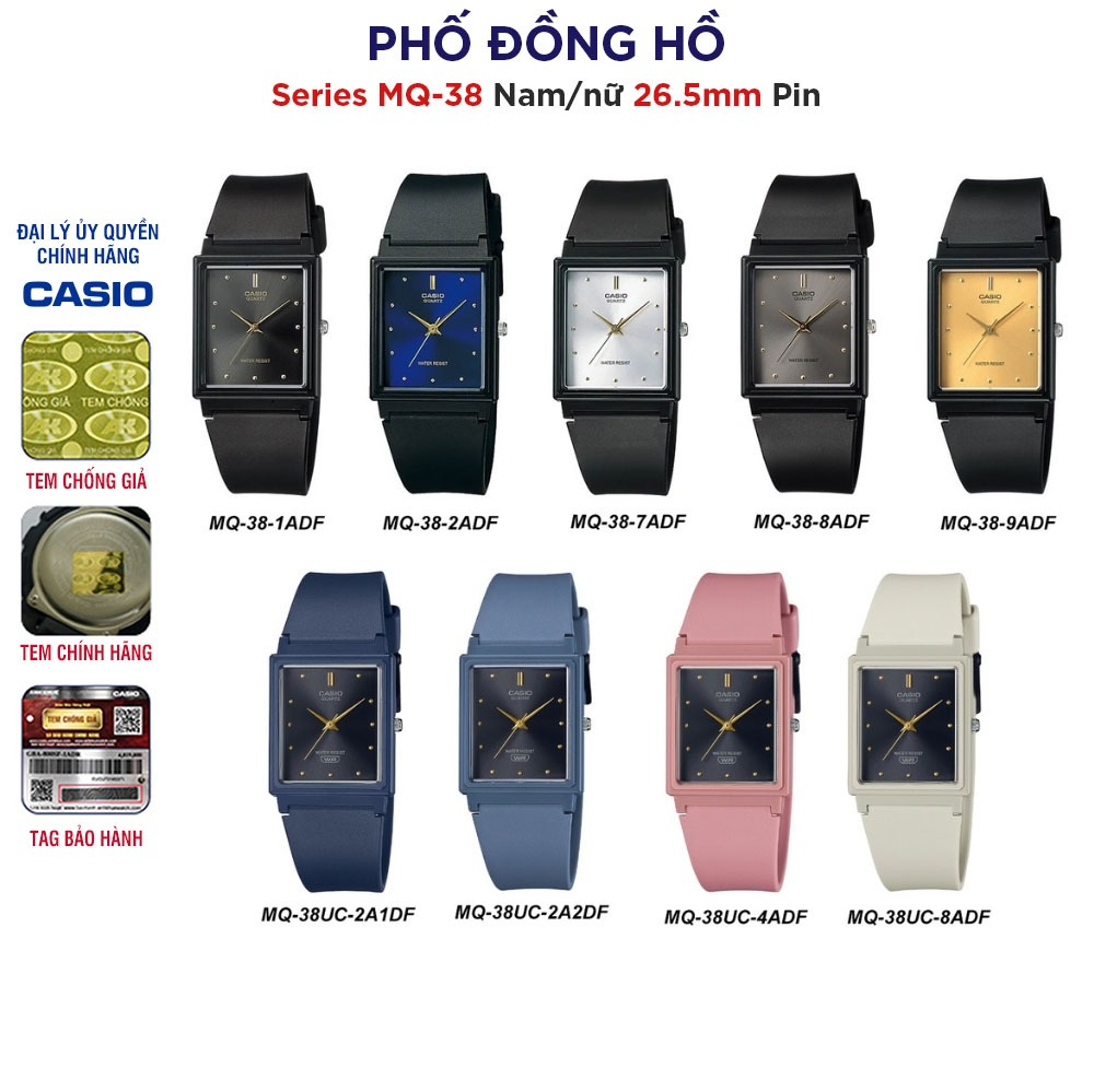 Đồng hồ unisex dây nhựa Casio chính hãng Anh Khuê Series MQ-38