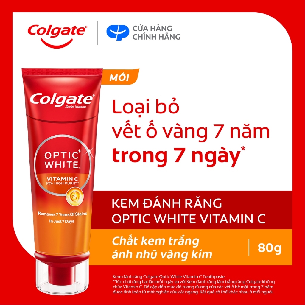 Kem đánh răng Colgate trắng răng Optic White Vitamin C độ tinh khiết cao,loại…