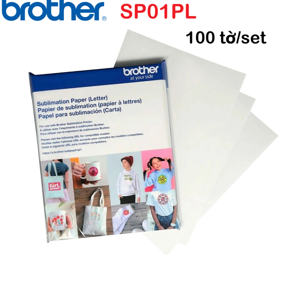 Combo 100 tờ giấy in chuyển nhiệt SP01PL, dành cho máy in thăng thăng hoa Brother SP-1 - Hàng chính 