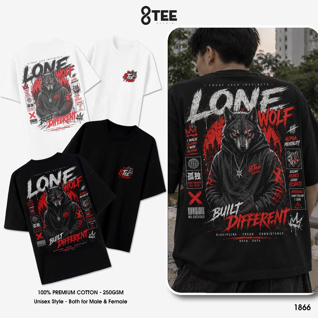 Áo Thun LOCAL BRAND Áo Phông Oversize Form Rộng Unisex Cotton 250gsm Nam Nữ Lone Wolf 8Tee Studio TH