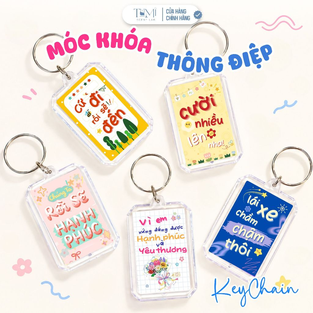 Móc Khóa Thông Điệp Truyền Động Lực – Nhắc Nhở Tích Cực, Trang Trí Balo, Quà Tặng Bạn Bè Người Yêu
