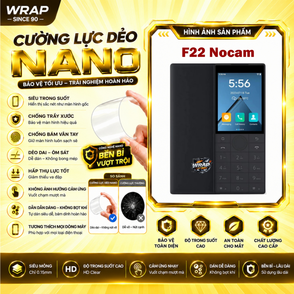 Cường lực dẻo bảo vệ màn hình Qin F22 Nocam
