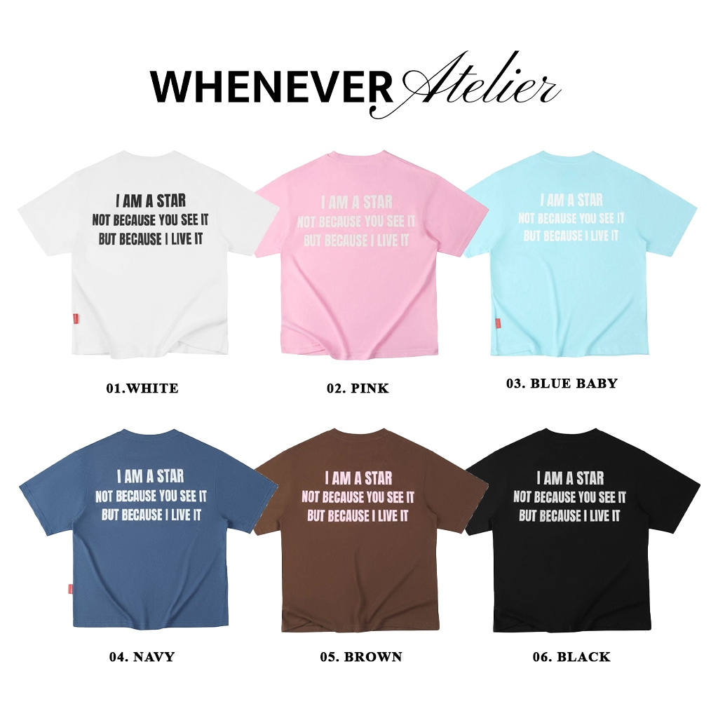WHENEVER Áo Thun Whenever Atelier Star Manifesto T-Shirt Vải Cotton Form Whenever SS26 Unisex