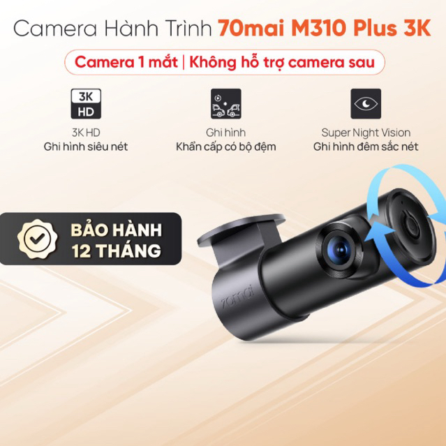Camera Hành Trình 70mai M310 Plus 3K Phiên Bản Quốc Tế, Ghi Hình 3K HD Ra Lệnh Giọng Nói