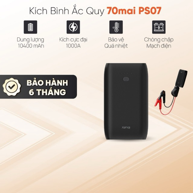 Bộ Kích Bình Ô Tô 70mai PS07 Đa Năng Pin 10400mAh Dung Lượng Cao