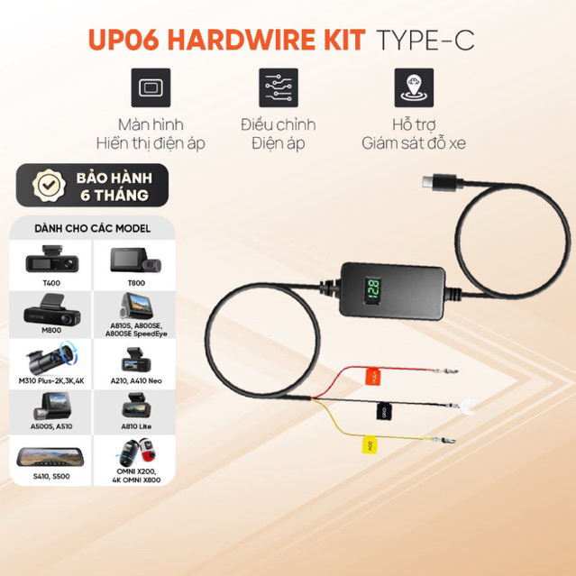 Bộ Hardwire Kit 70mai UP06 cho camera hành trình 70mai