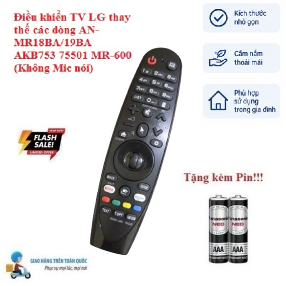 Remote Điều khiển từ xa TV thông minh LG thay thế các dòng AN-MR18BA/19BA AKB753 75501 MR-600 (Không Mic giọng nói)