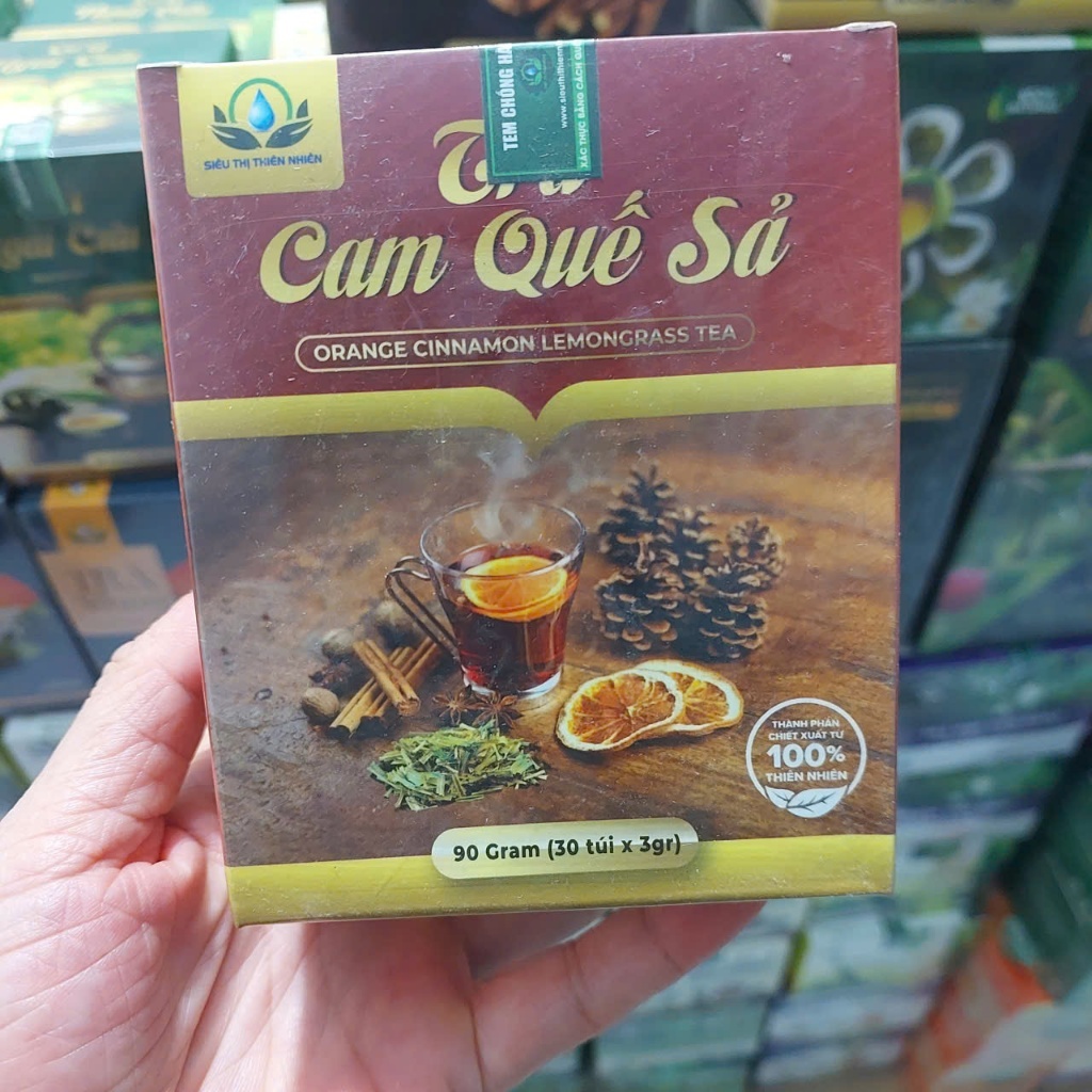 Gói 30 Túi Lọc Trà Cam Quế Xả Nguyên Chất Vị Ngọt Nhẹ - Thanh Mát, Tiện Lợi