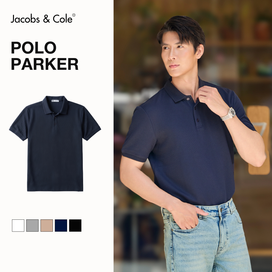 Áo polo nam basic PARKER vải spandex cổ polo sơ vin tay ngắn Jacobs & Cole