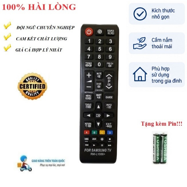 Điều khiển thay thế cho tivi Samsung NGẮN các dòng Tivi Samsung UA32 UA40 UA43 UA 49 UA50 UA55 QA65 4K Smart QLED