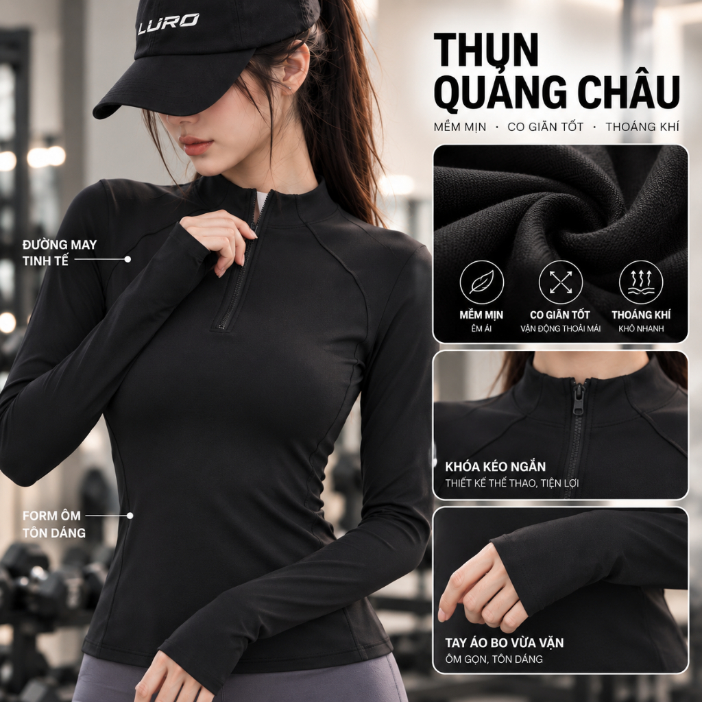 A14D — Áo thể thao nữ tay dài phối lưới 2
