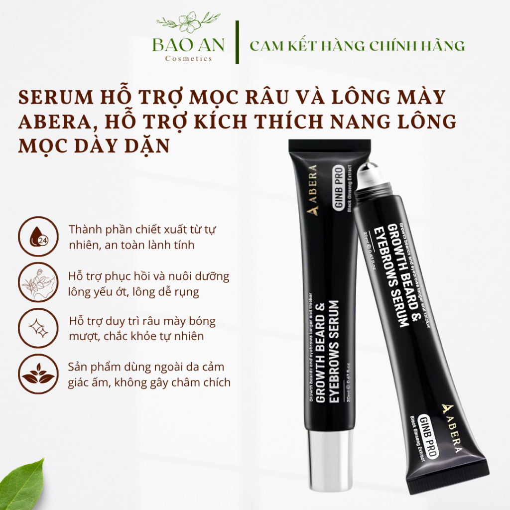 Serum mọc râu và lông mày Abera GinB Pro.