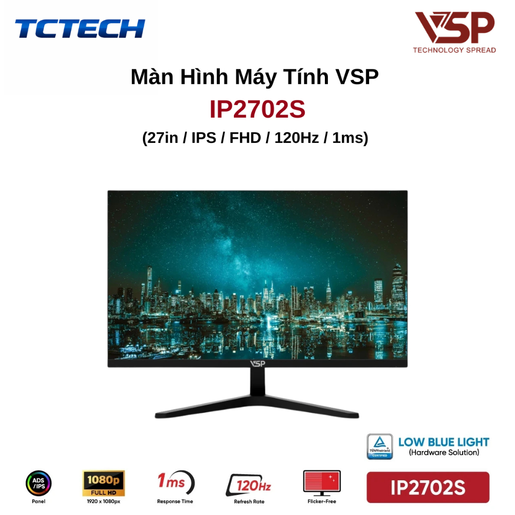 (Hỏa tốc)Màn hình máy tính VSP IP2702S, IP2704S, IP2709S, IP2706SG (27inch / ADS-IPS / FHD /100Hz-144Hz / 1ms)