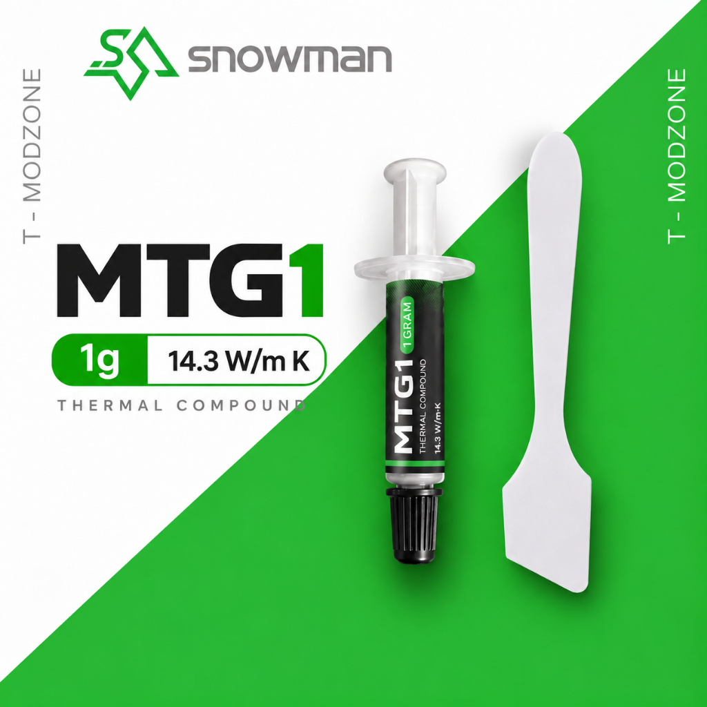 Keo tản nhiệt SNOWMAN MTG1 14.3W/mK 1g, kem tản nhiệt CPU GPU Laptop PC hiệu năng cao