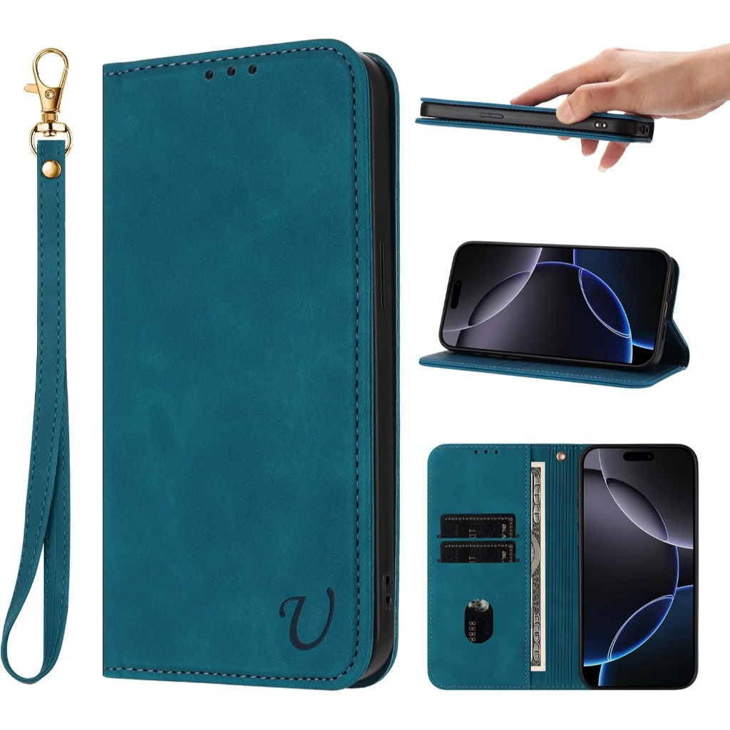 Universal Wallet-Style Case for iPhone SE (3rd/2nd Gen) & iPhone 8/7 – Includes Strap, Soft-Touch Le